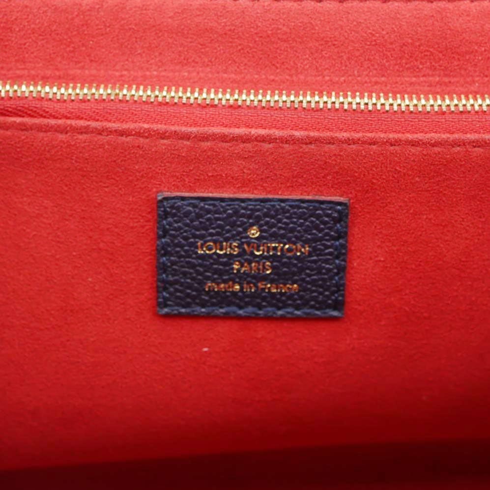 LOUIS VUITTON Vavin PM Monogram Empreinte Leather Shoulder Bag Navy Blue