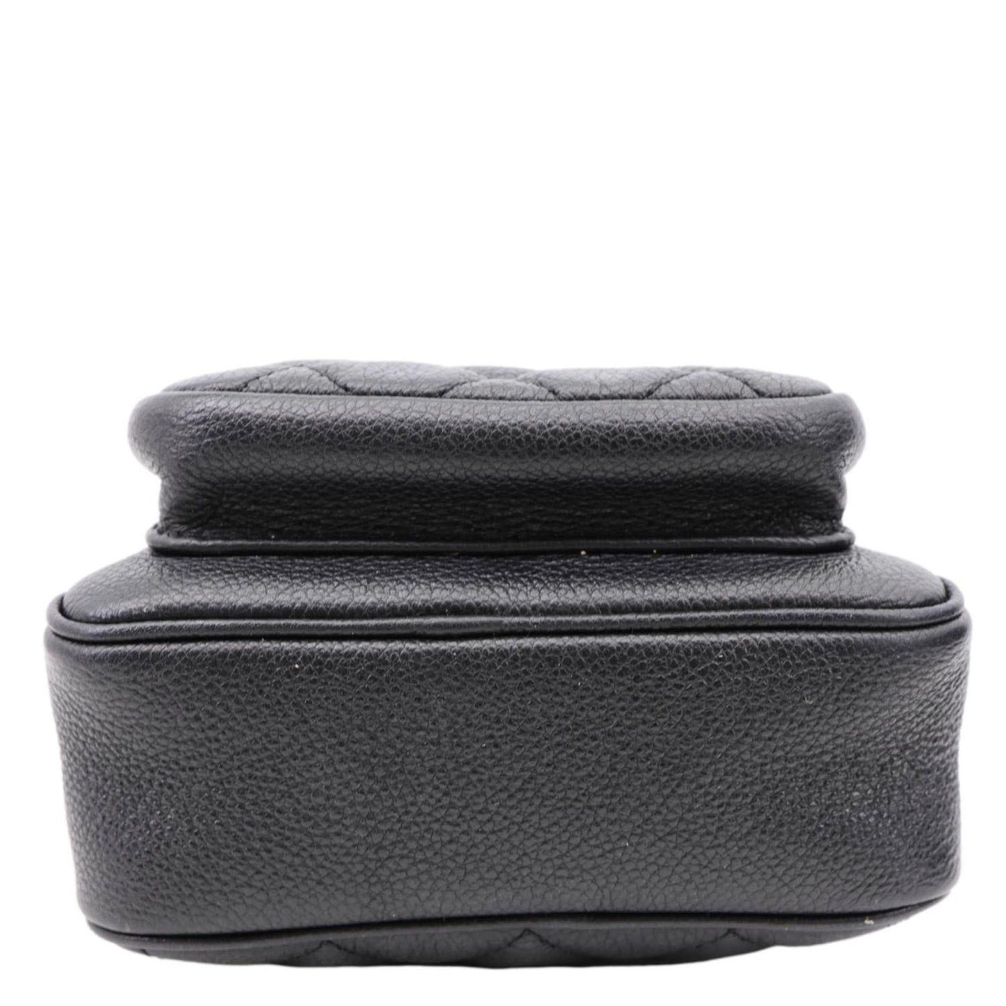 CHANEL Casual Rock Quilted Goatskin Leather Camera Crossbody Bag Black