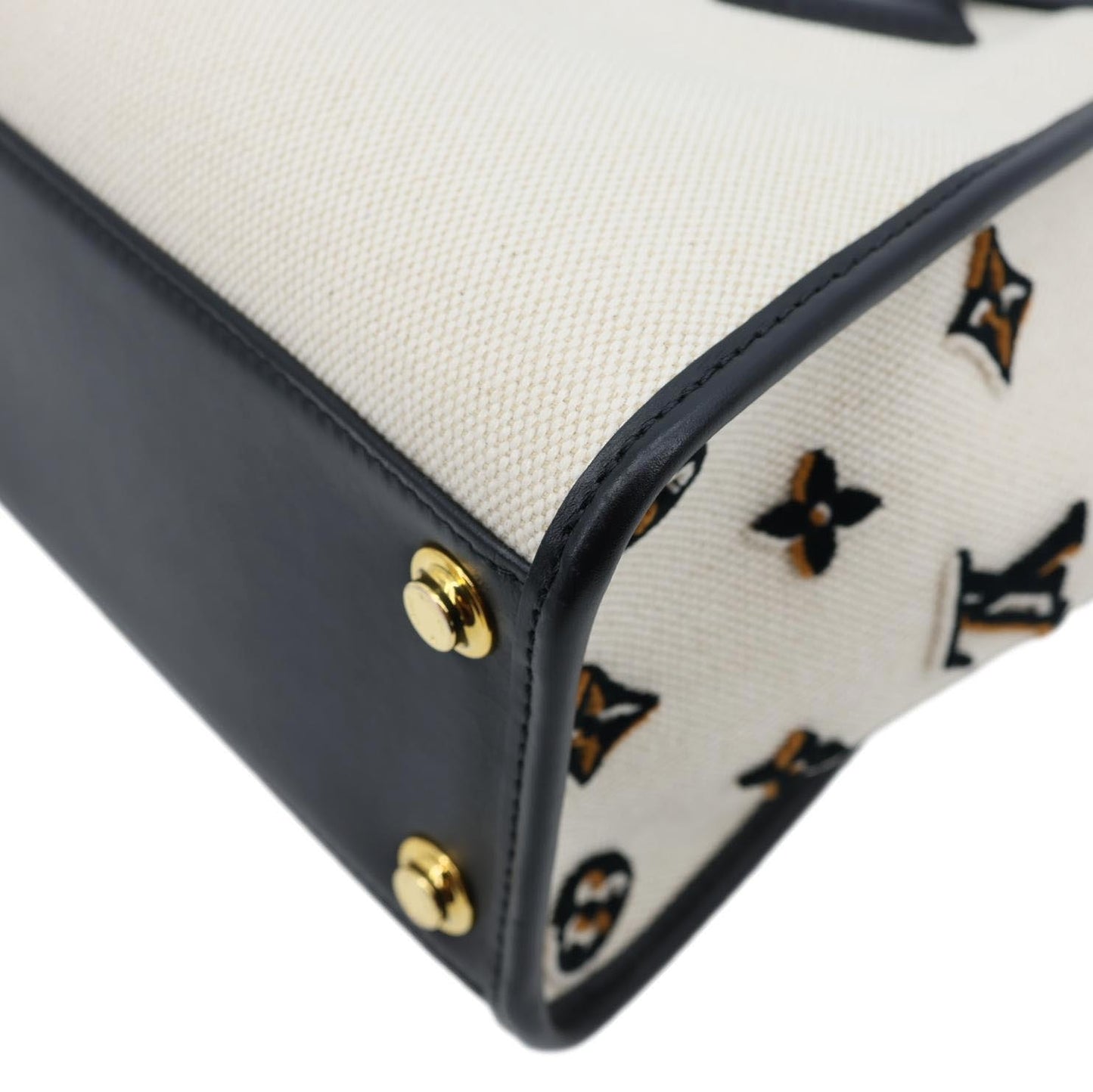 LOUIS VUITTON On My Side MM Monogram Tufted Canvas Shoulder Bag Off White