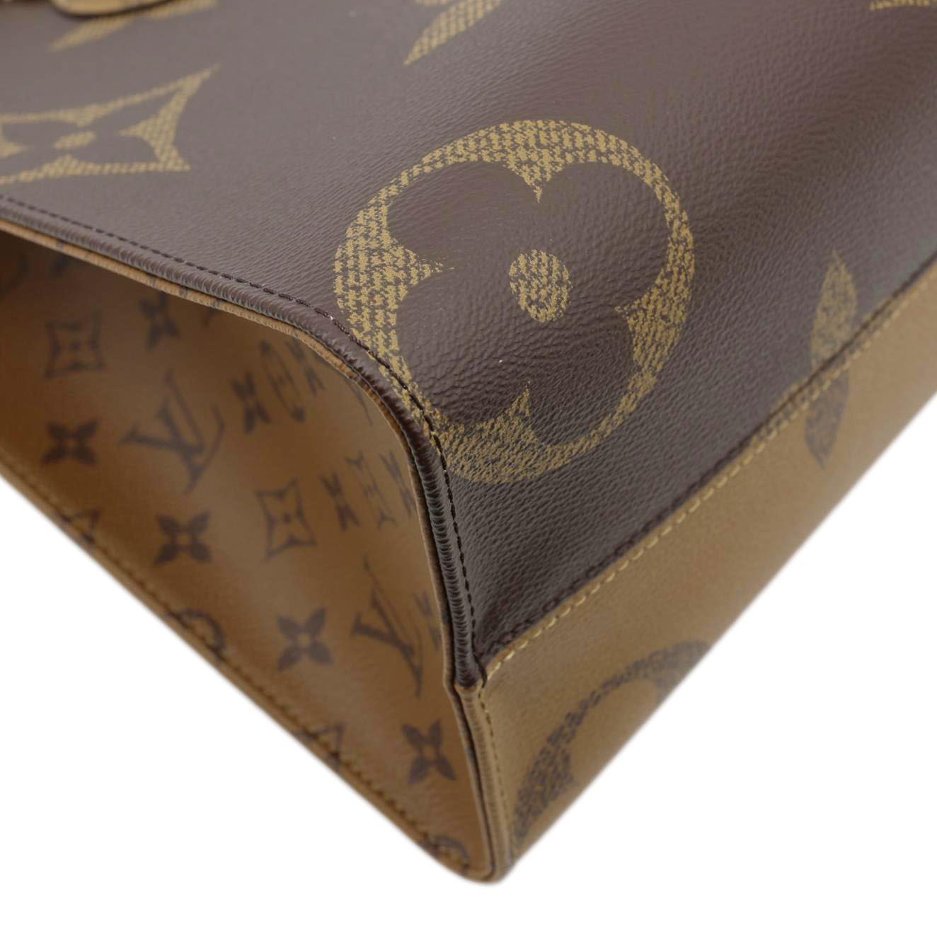 LOUIS VUITTON Onthego MM Giant Monogram Reverse Canvas Tote Bag Brown