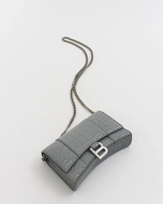 BALENCIAGA CROC EMBOSSED CALFSKIN HOURGLASS WOC