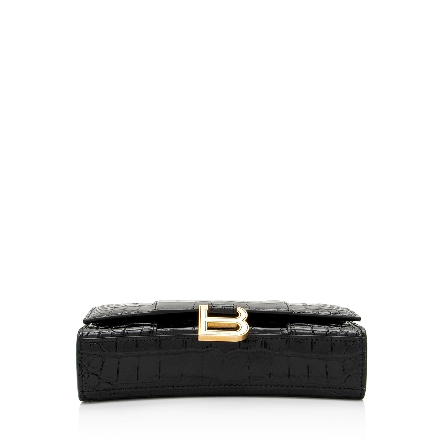 Luxury Balenciaga Trending 2025 Shiny Croc Embossed Calfskin Hourglass Chain Bag (SHF-Le4cT4)