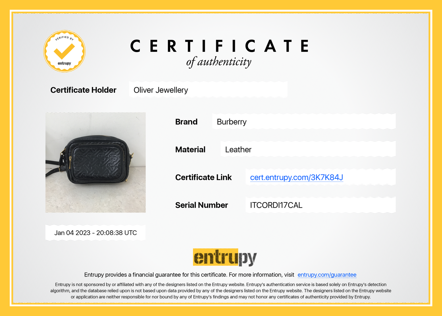 Burberry Embossed Leather TB Camera Crossbody