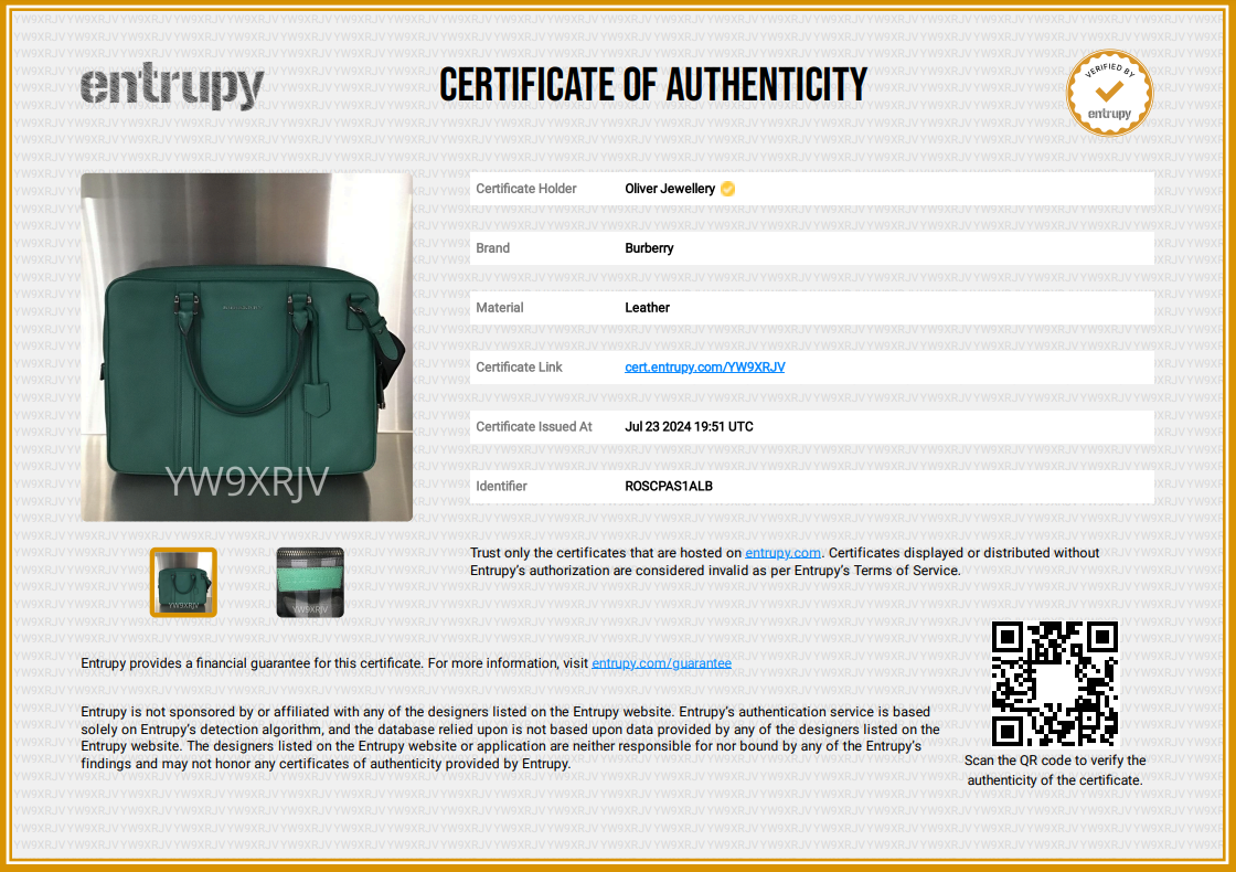 Burberry Green Newburg Leather Briefcase