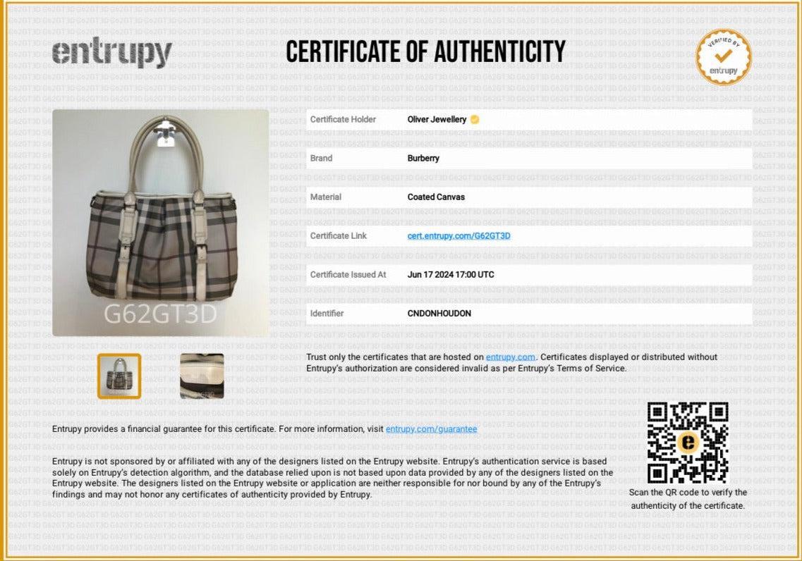 Burberry Grey Smoke Checked Medium Northfield Tote