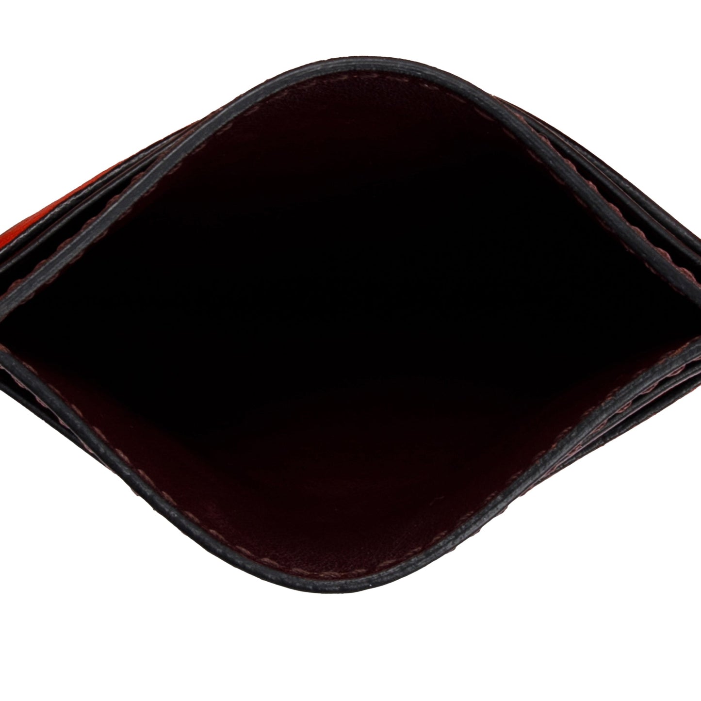 Burberry Orange/Burgundy Leather Card Holder