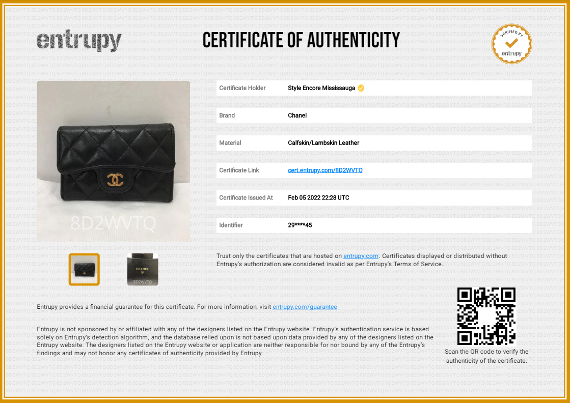 Chanel 2020 Black Lambskin Leather Classic Flap Card Holder