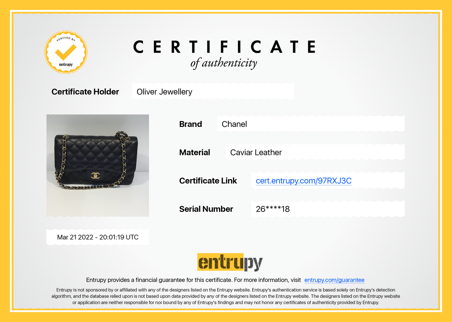 Chanel Black Caviar Classic Jumbo Double Flap Bag