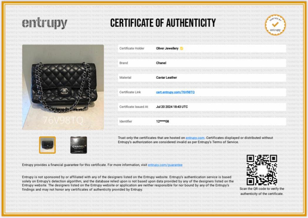 Chanel Black Quilted Caviar Leather Classic Medium Double Flap Bag