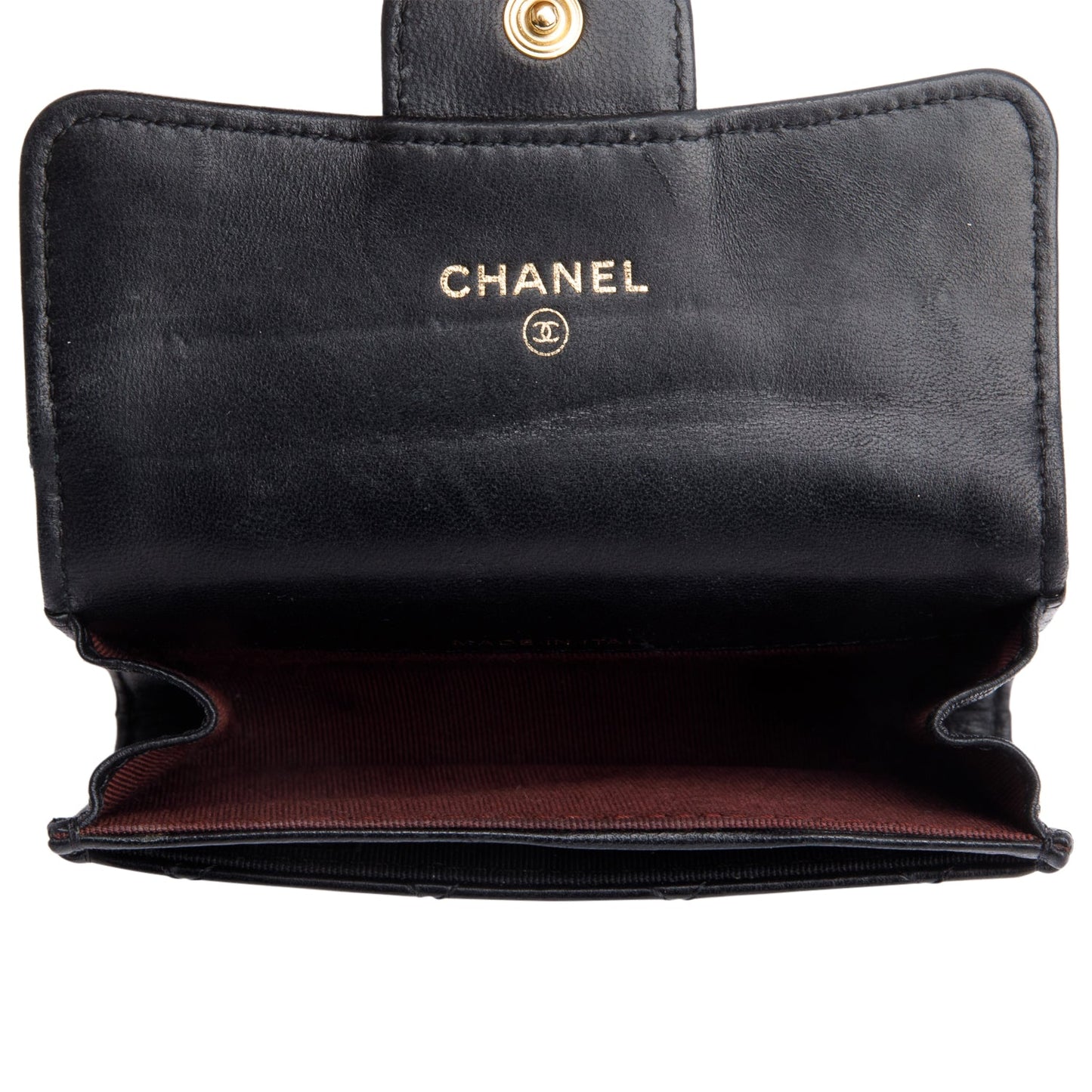 Chanel Black Quilted Lambskin Leather Classic Flap Card Holder