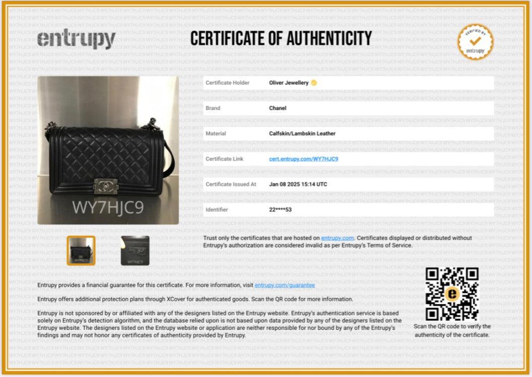 Chanel Black Quilted Lambskin Leather Medium Boy Bag