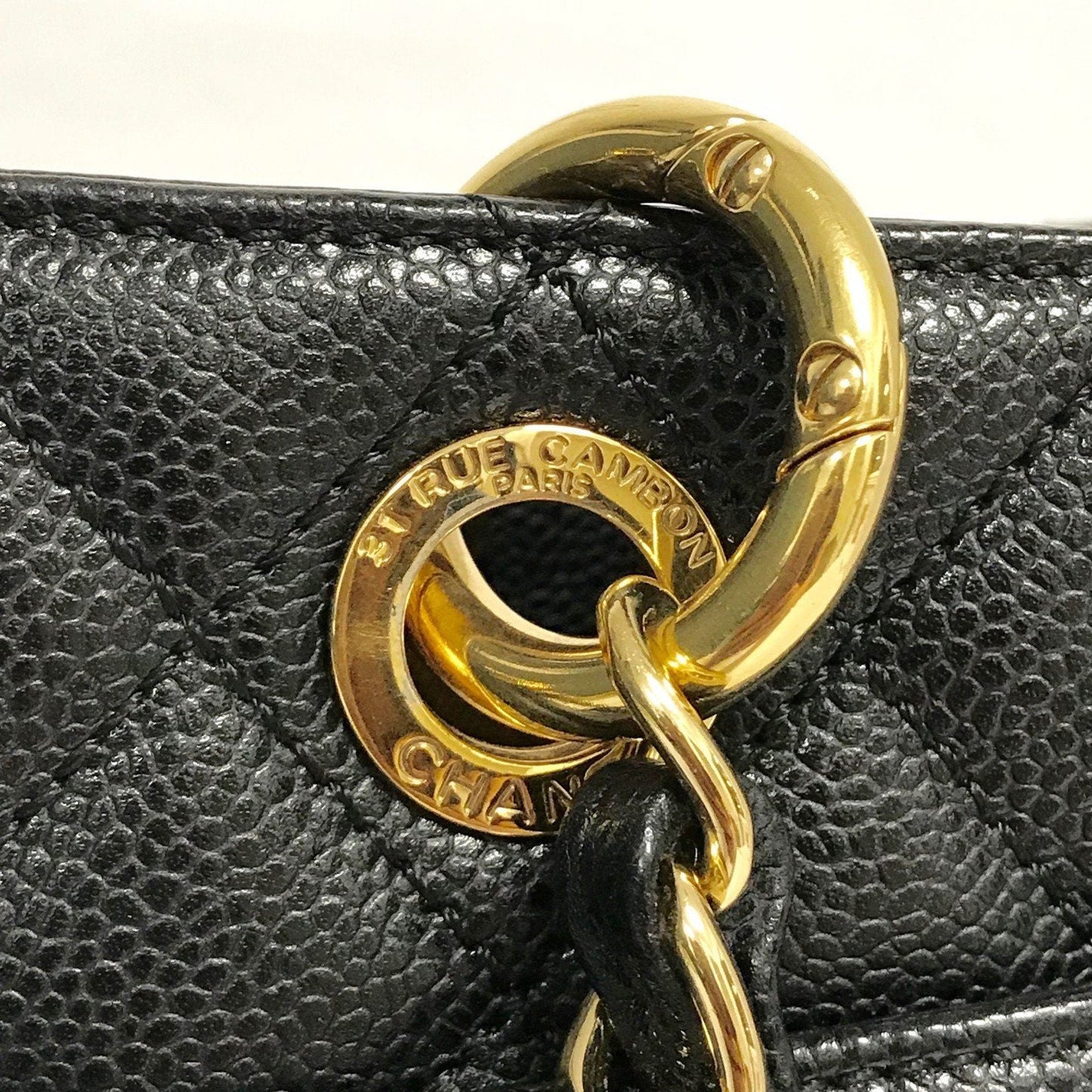 Chanel GST Black Caviar Quilted Grand Shopping Tote