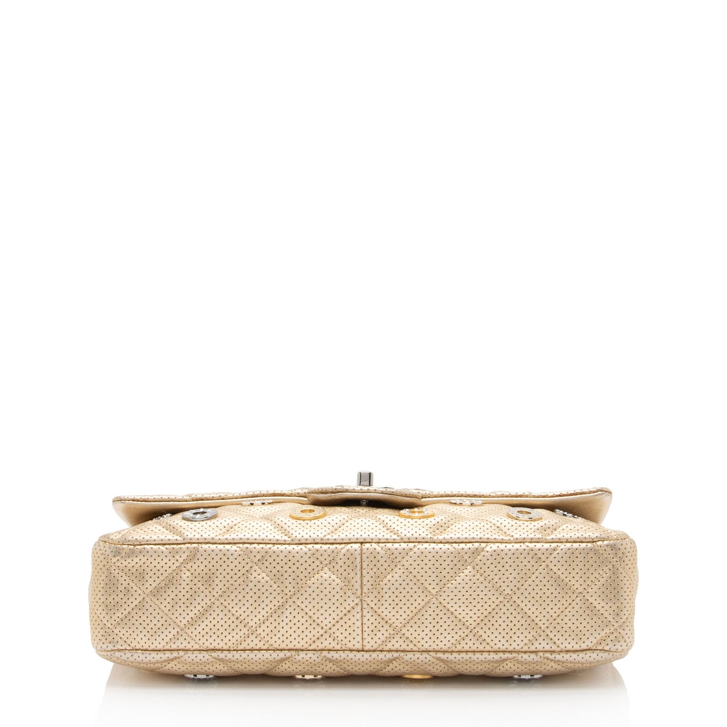 Chanel Metallic Perforated Lambskin CC Medals Medium Flap Bag (SHF-5oF95y)
