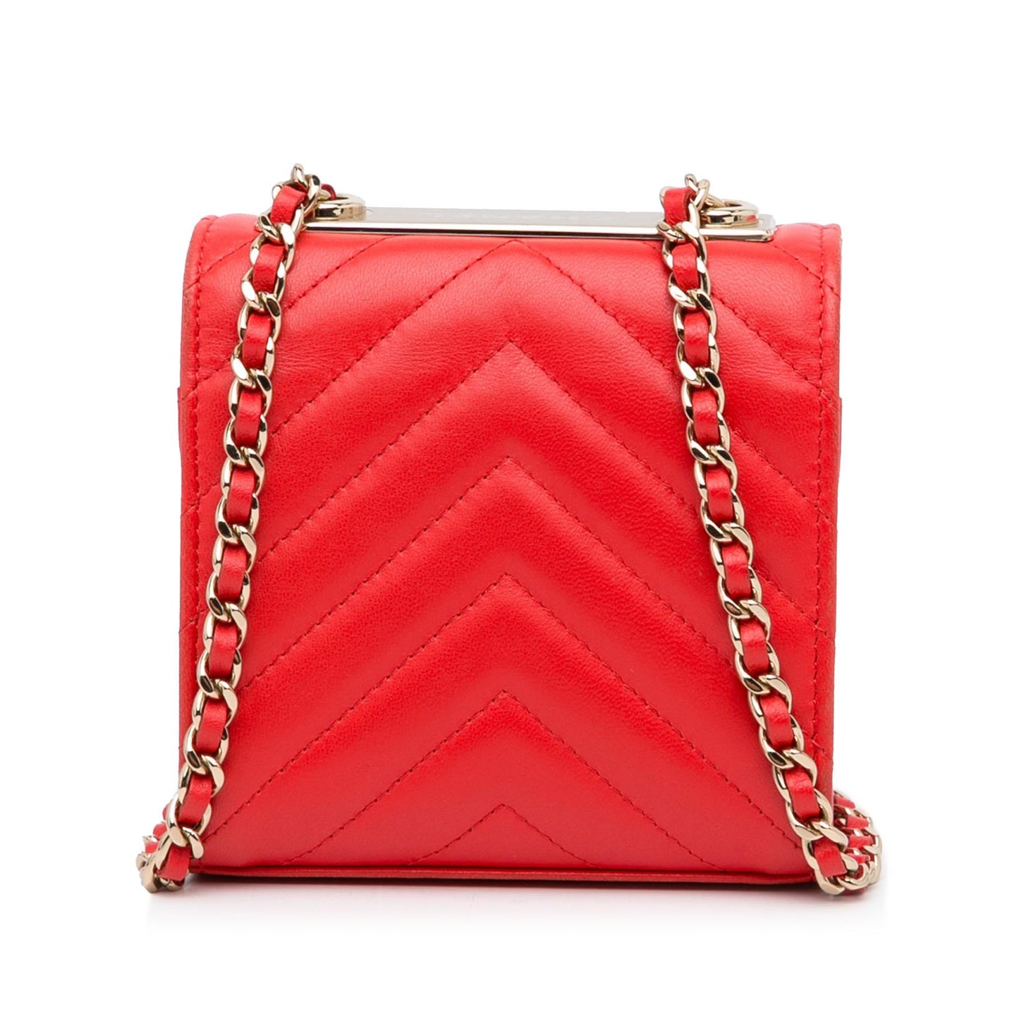 Chanel Mini Chevron Quilted Lambskin Trendy CC Chain Wallet