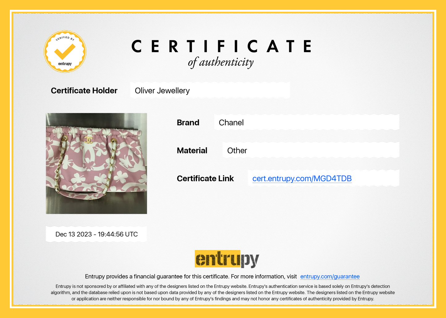 Chanel Pink Canvas Clover Print Frame Bag