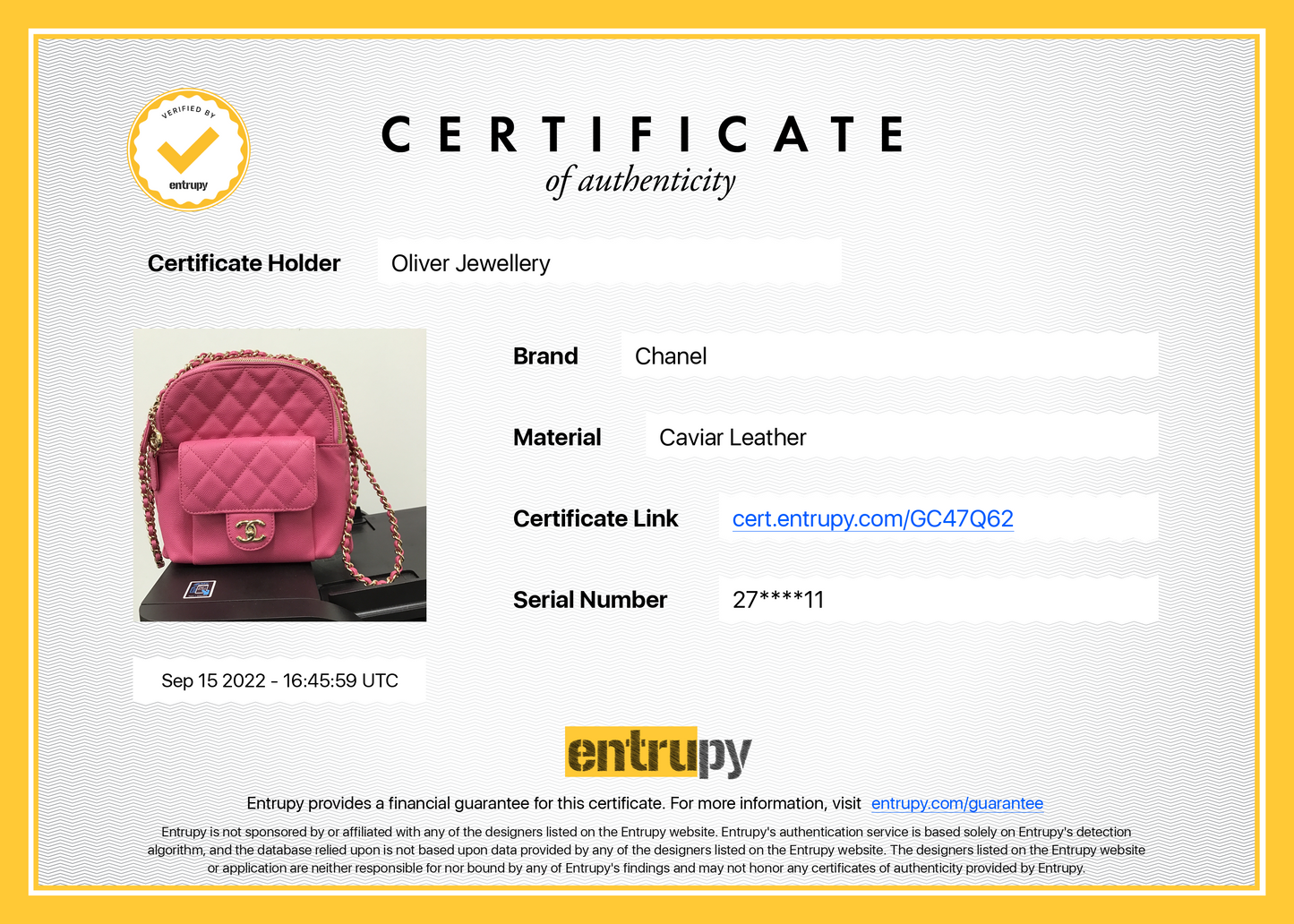 Chanel Pink Caviar CC Day Mini Backpack