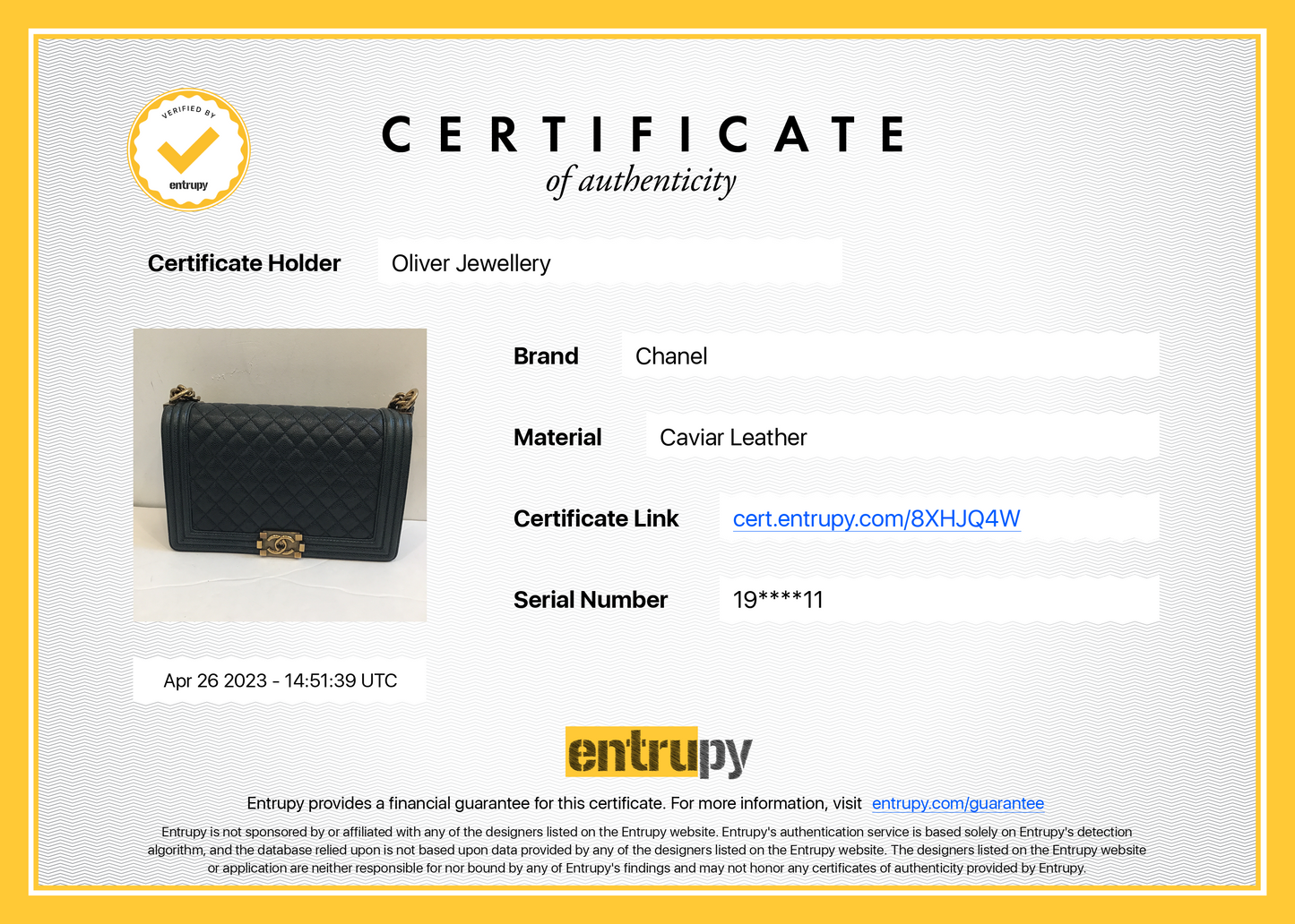 Chanel Quilted Caviar Large Boy Bag