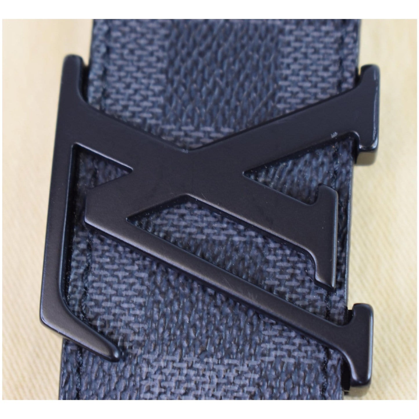 LOUIS VUITTON LV Initiales Damier Graphite Belt Black