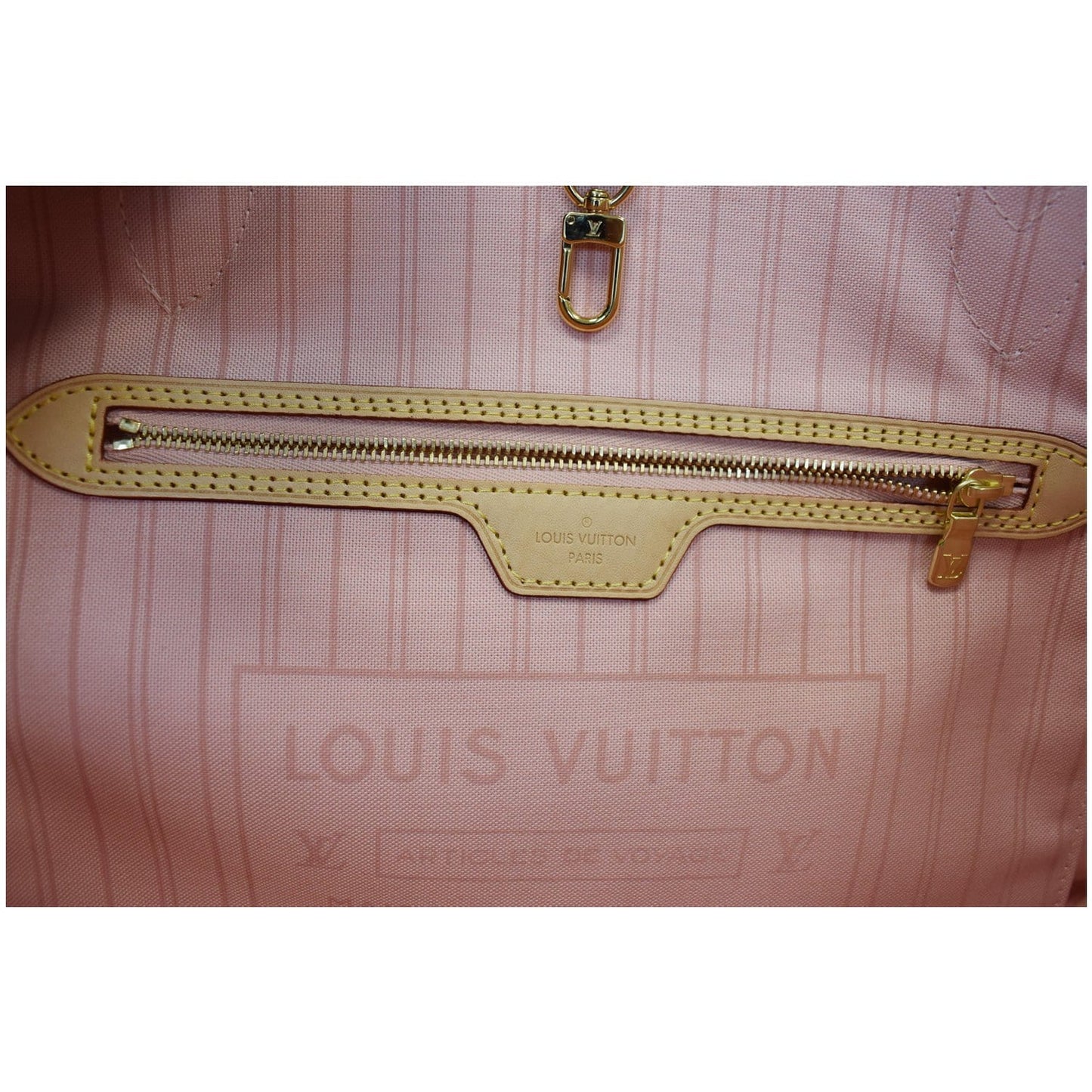 LOUIS VUITTON Neverfull MM Tahitienne Damier Azur Shoulder Bag Pink