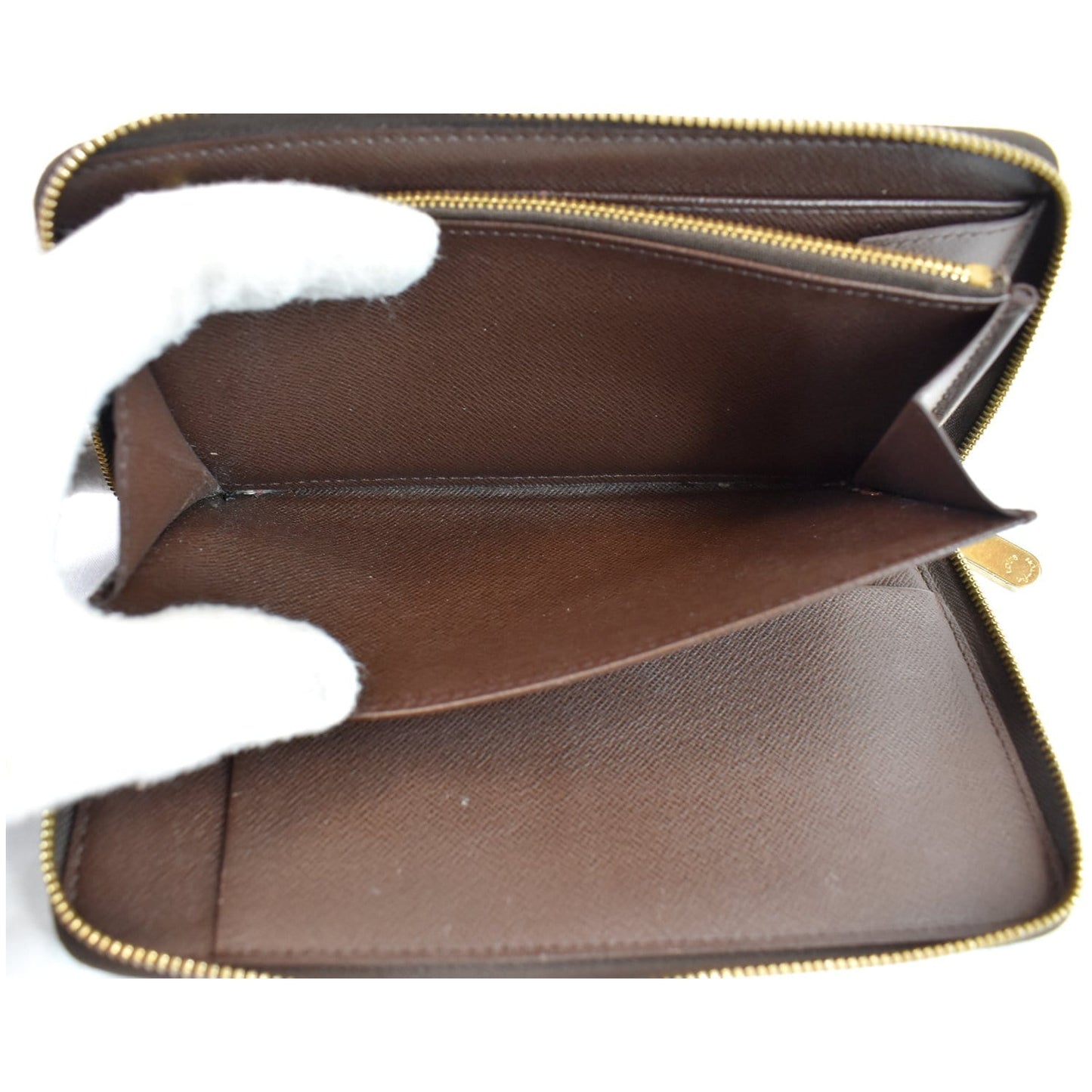LOUIS VUITTON Zippy Damier Ebene Organizer Wallet Brown