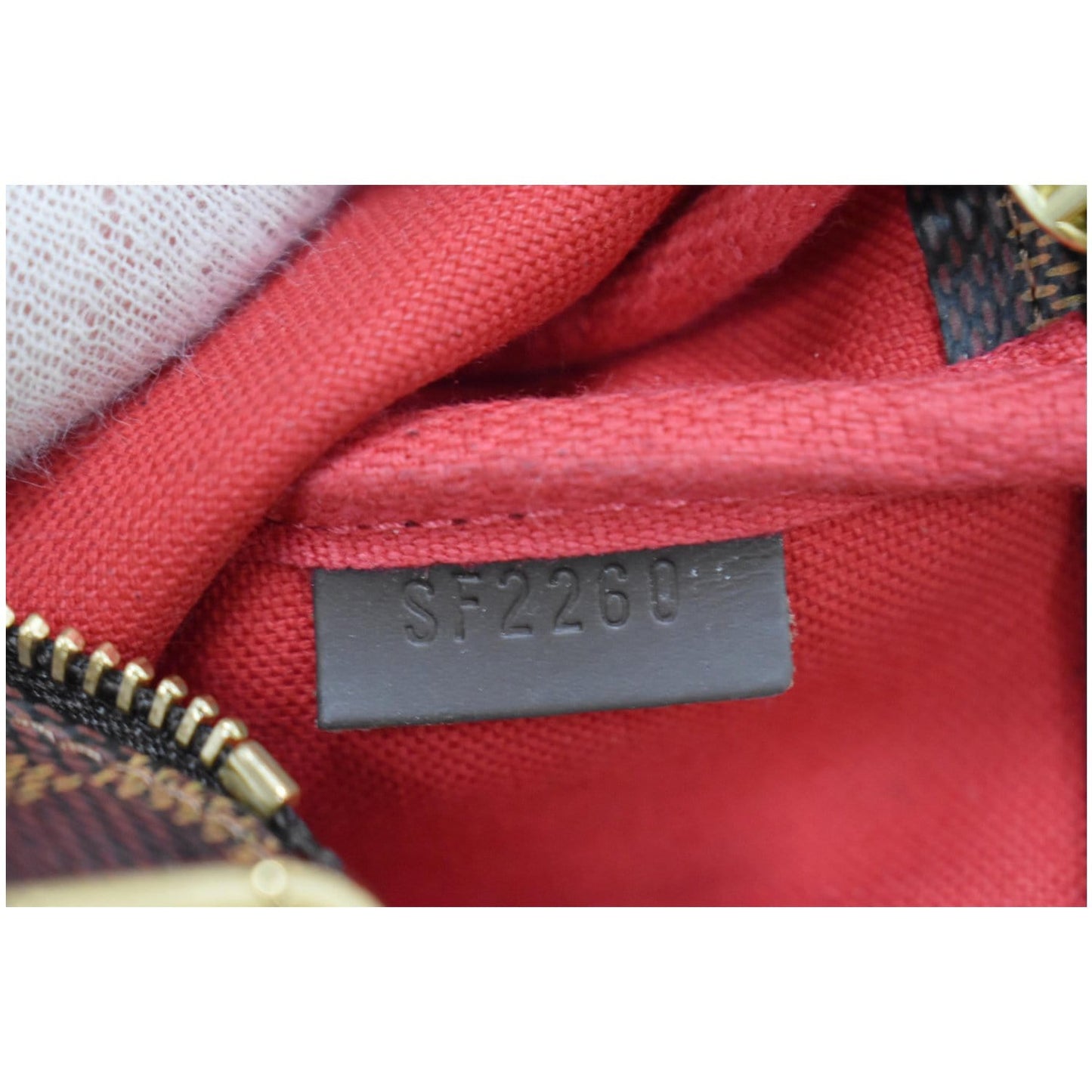 LOUIS VUITTON Mini Pochette Damier Ebene Accessories Pouch Brown