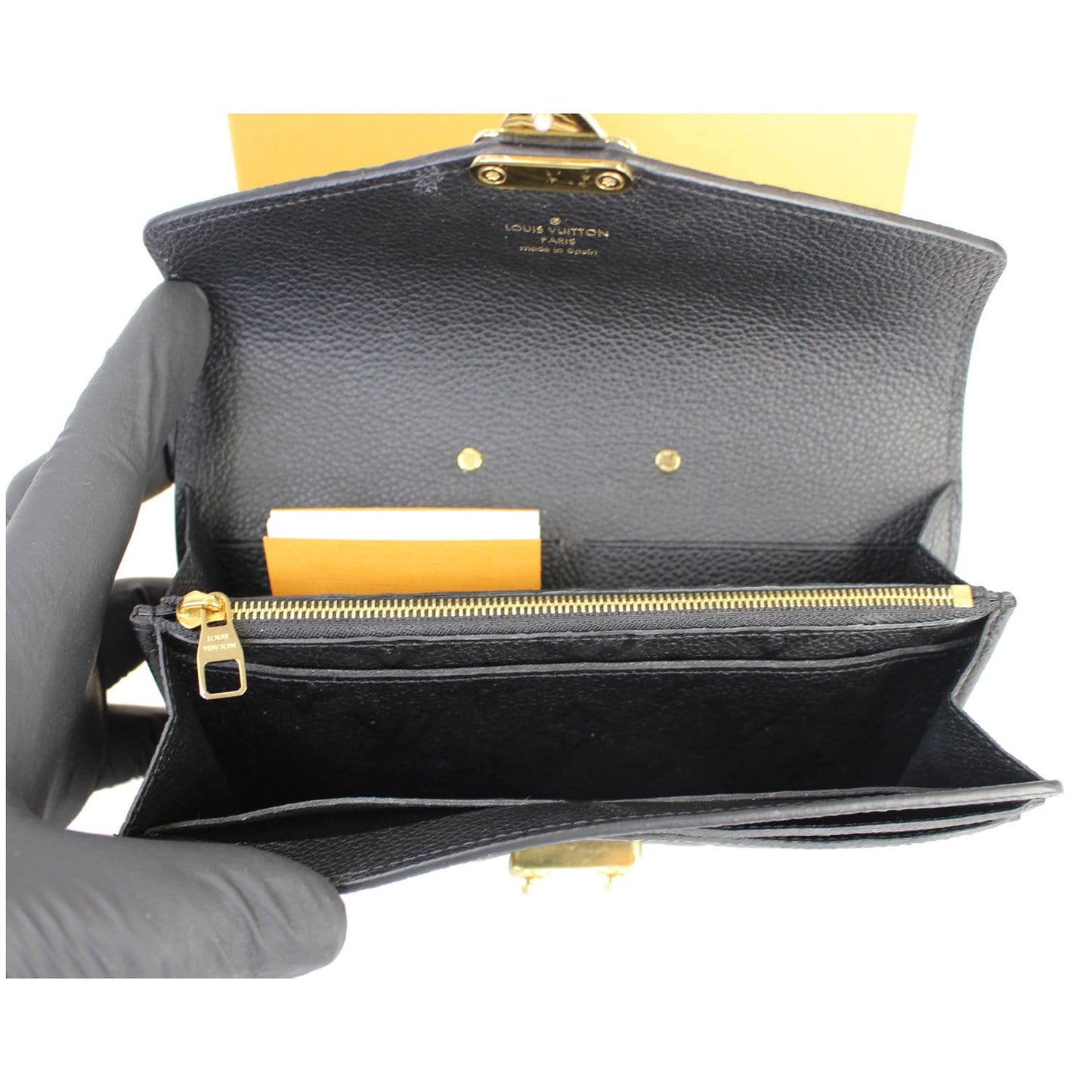LOUIS VUITTON Metis Monogram Empreinte Leather Wallet Black