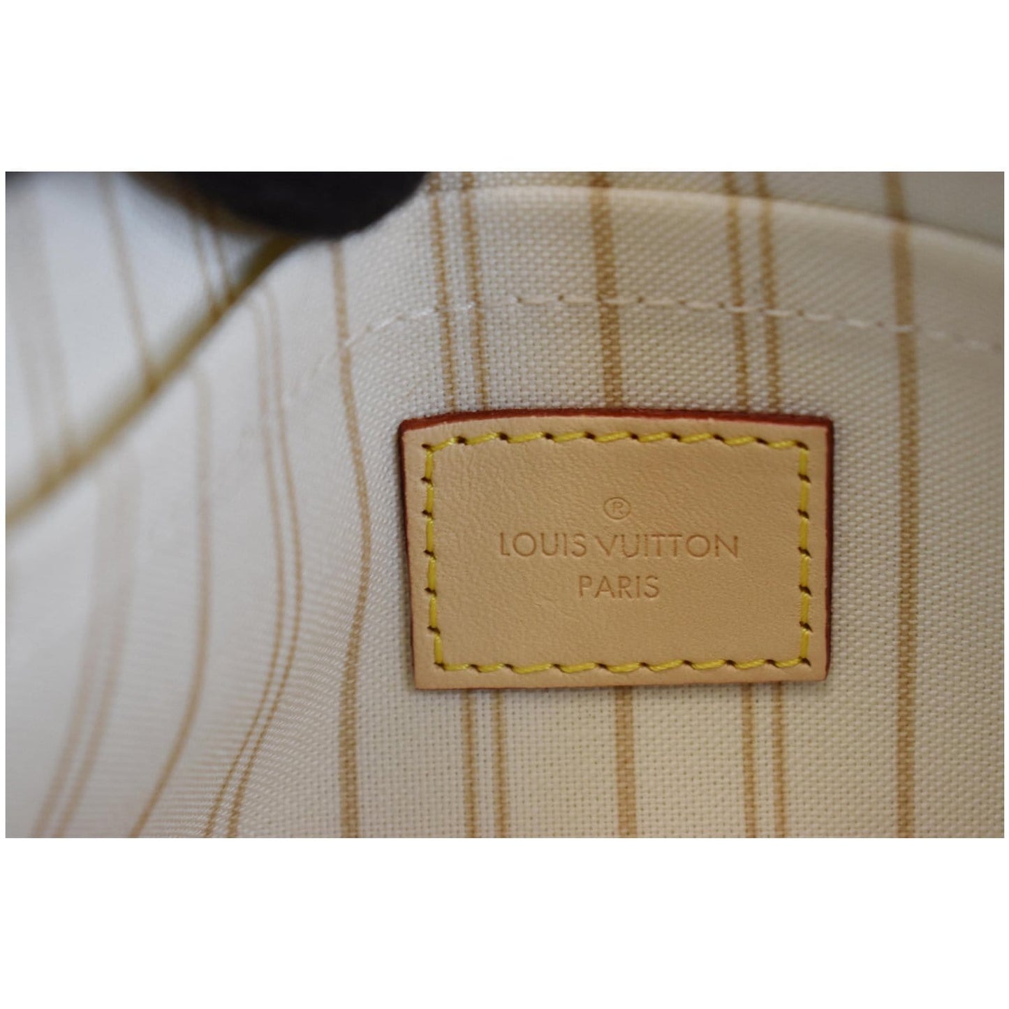 LOUIS VUITTON Pochette Wristlet Pouch Damier Azur Neverfull MM White