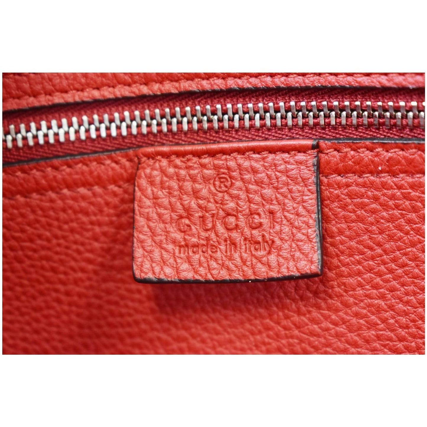GUCCI Jackie Large Top Handle Leather Tote Bag Red 362970