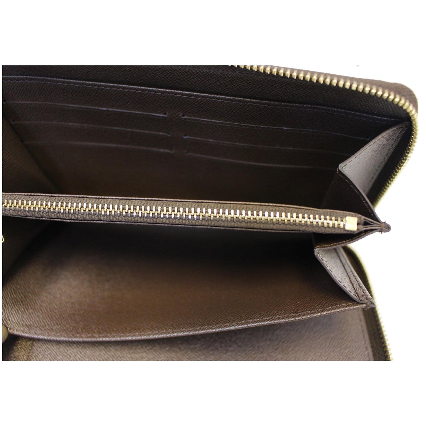 LOUIS VUITTON Zippy Organizer Damier Ebene Wallet Brown