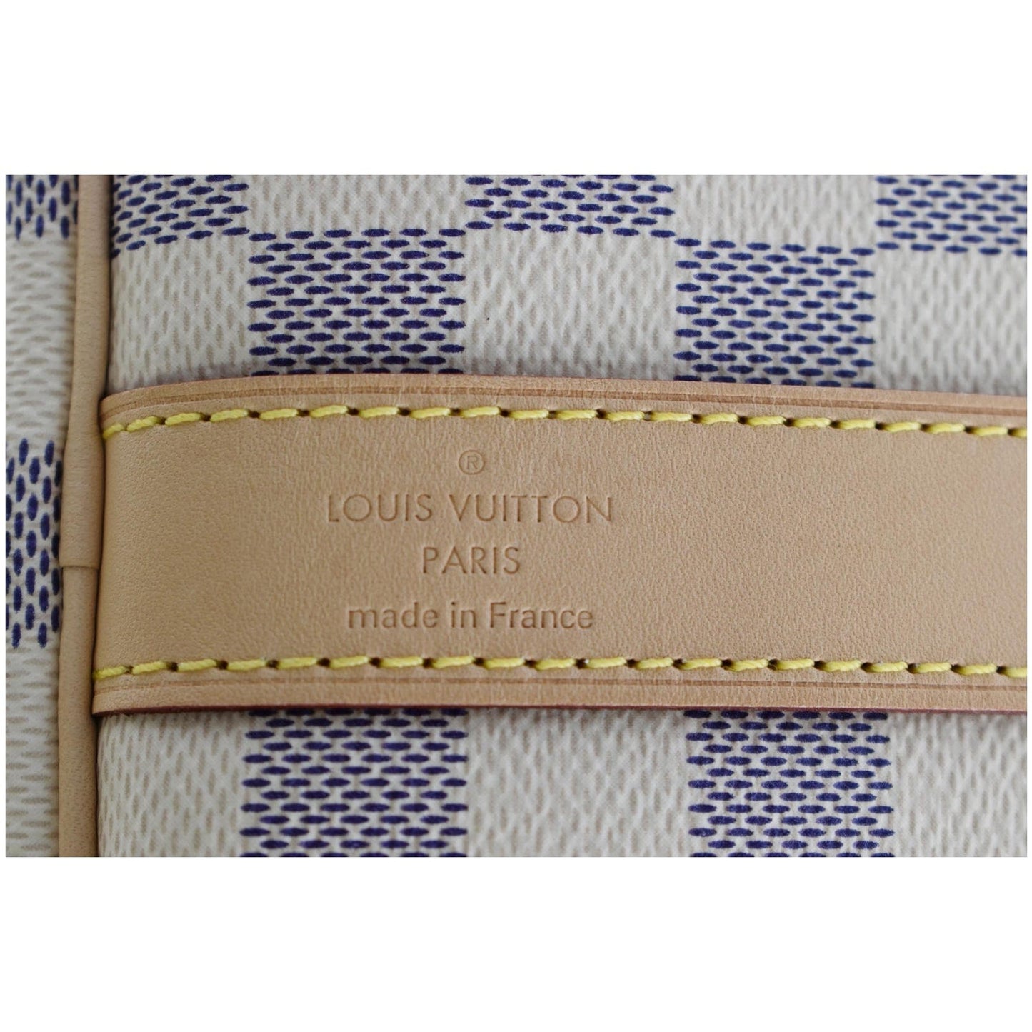 LOUIS VUITTON Keepall 55 Bandouliere Damier Azur Travel Bag White