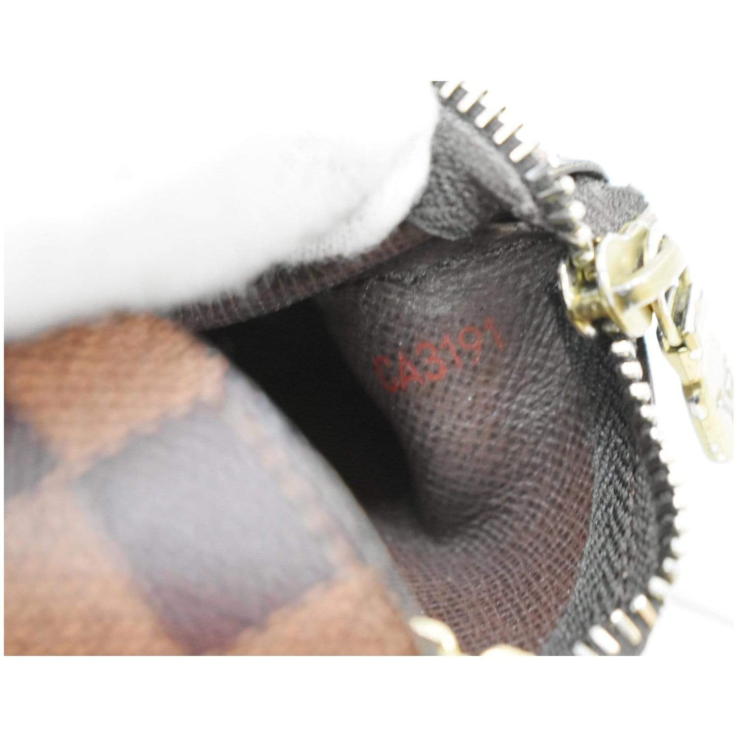LOUIS VUITTON Pochette Key Cles Damier Ebene Coin Case Brown