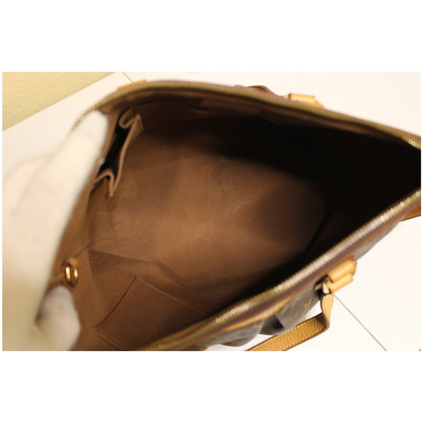 LOUIS VUITTON Palermo PM Monogram Canvas Shoulder Bag Brown