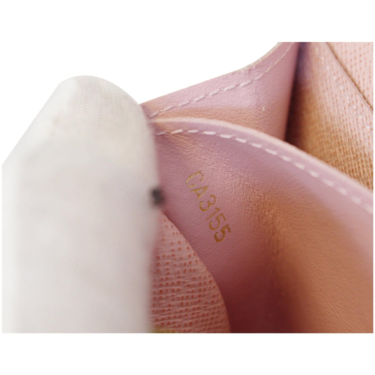 LOUIS VUITTON Caissa Damier Ebene Wallet Rose Ballerine