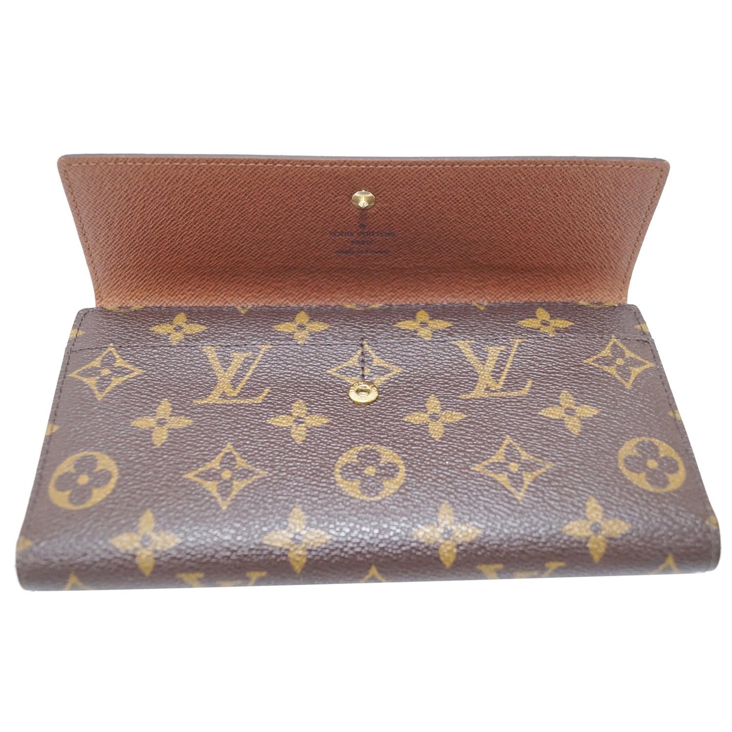 LOUIS VUITTON Porte Tresor International Monogram Canvas Wallet Brown