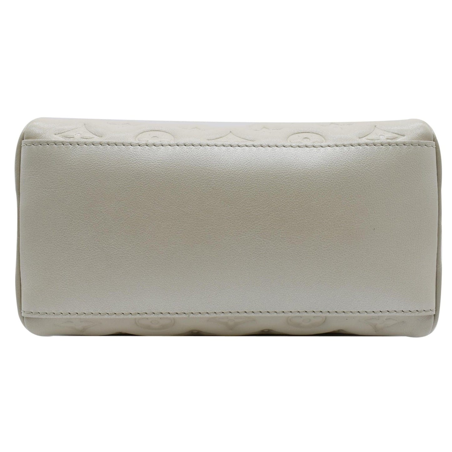 LOUIS VUITTON Speedy Limited Edition Bandouliere 22 Embossed Leather Shoulder Bag Ivory