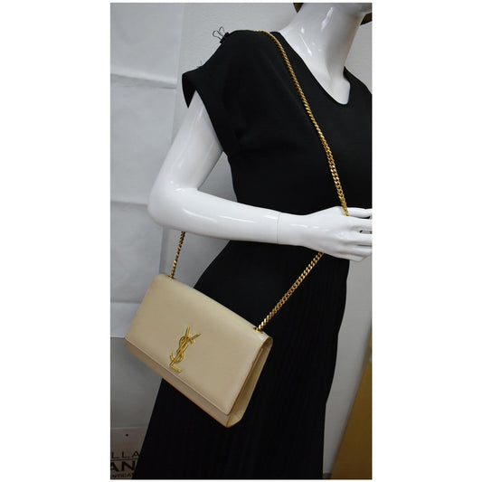 YVES SAINT LAURENT Kate Medium Leather Crossbody Bag Beige
