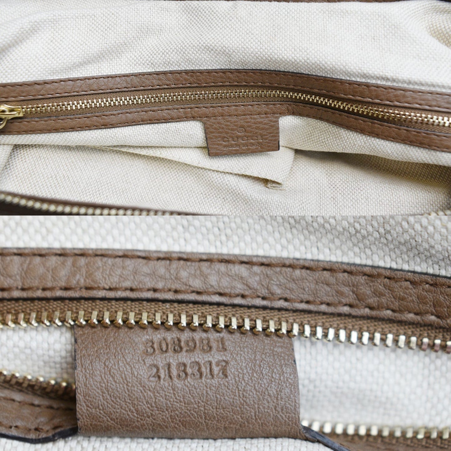 GUCCI Soho Pebbled Calfskin Leather Chain Shoulder Bag Maple Brown 308981