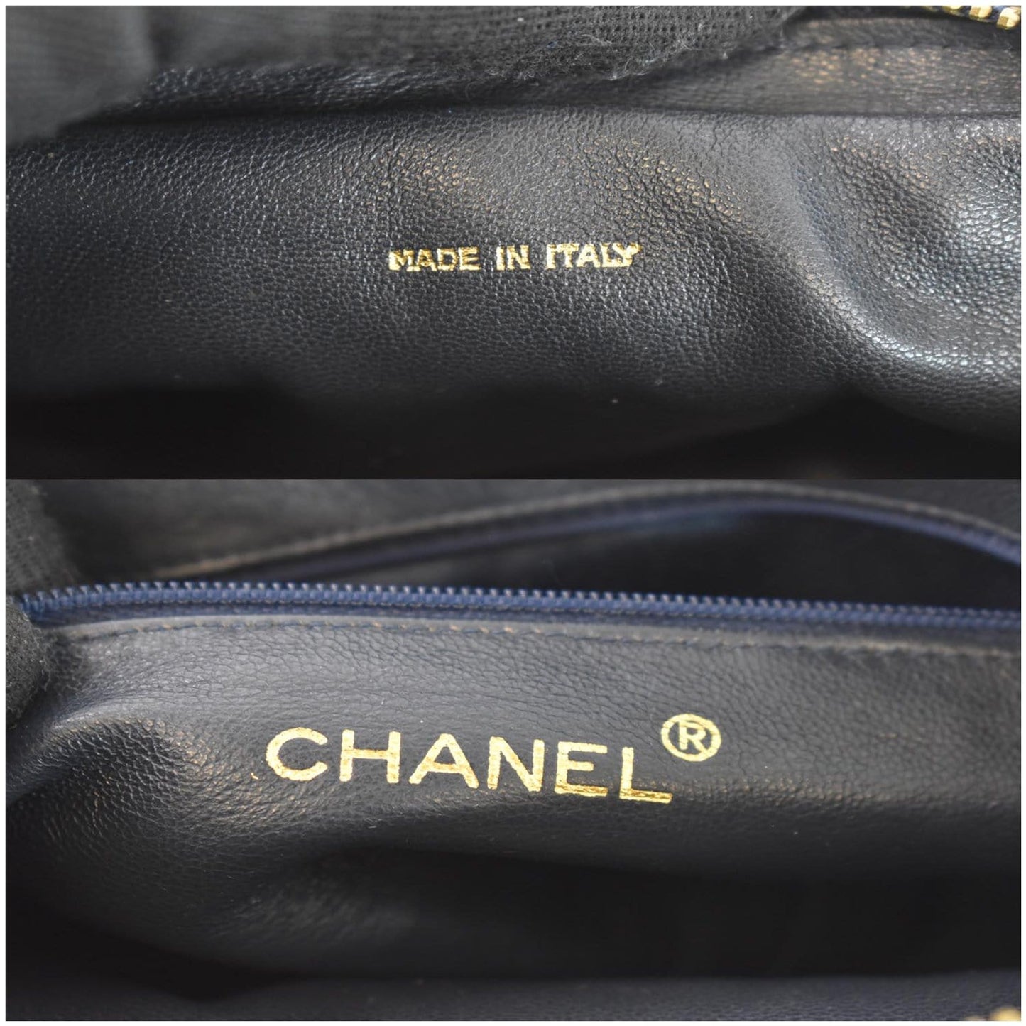 CHANEL Vintage Front Pocket Lambskin Leather Camera Bag Blue