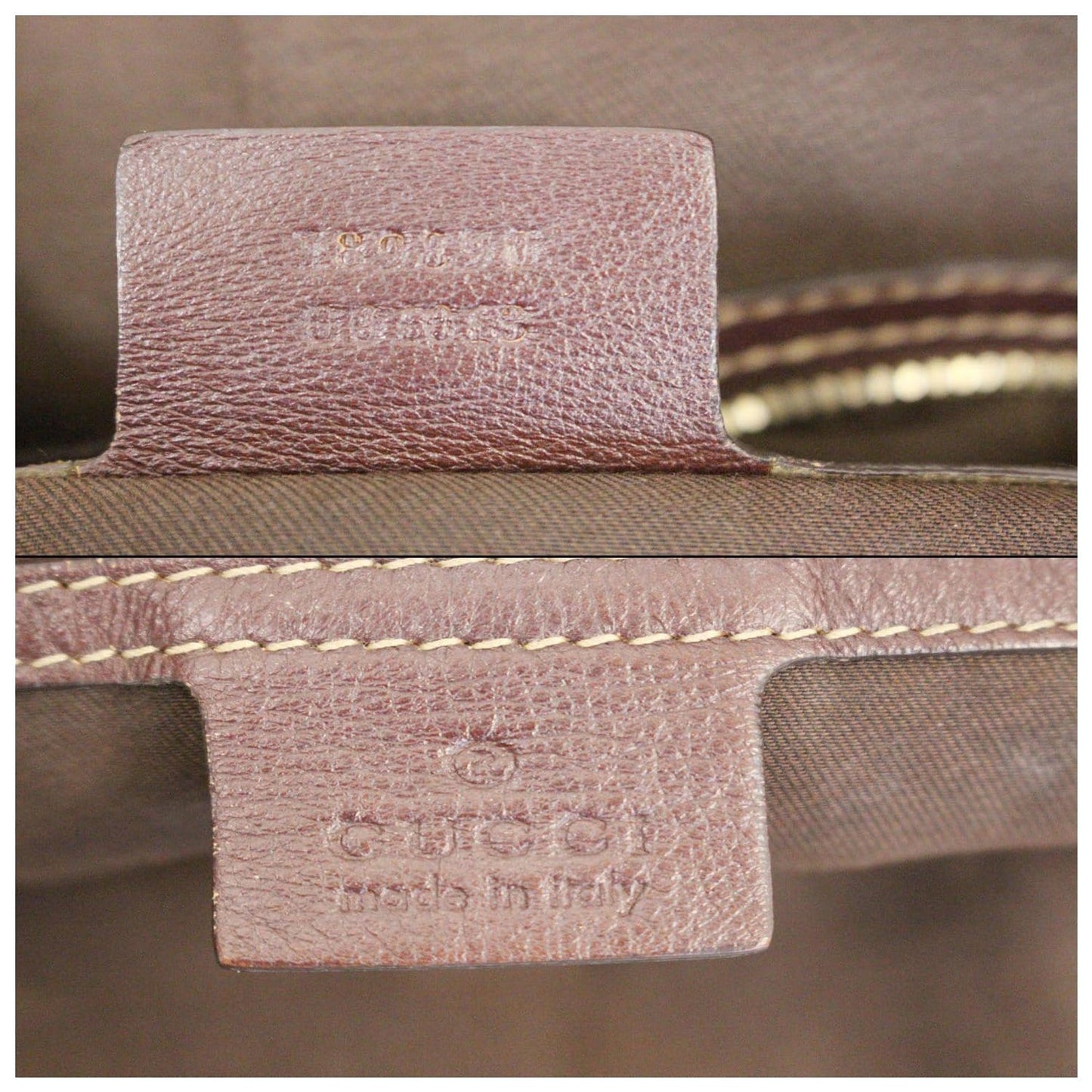 GUCCI Beige GG Canvas Horsebit Nail Medium Boston Bag