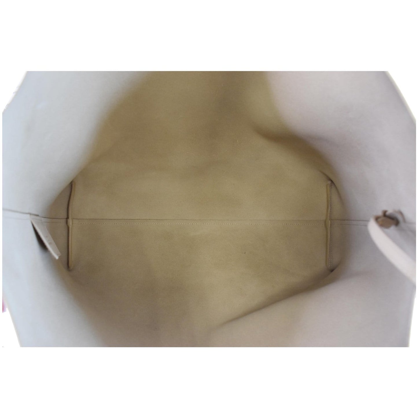 YVES SAINT LAURENT Leather Shopping Tote Bag Beige