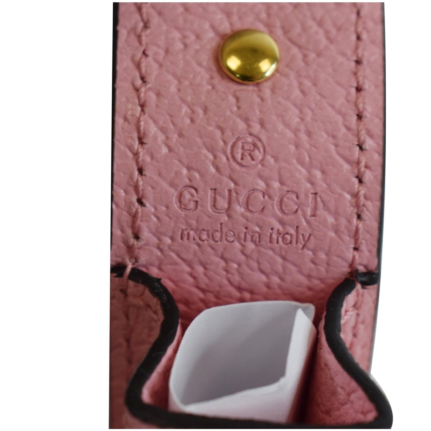 GUCCI Porte Rouges Leather single Lipstick Holder Pink 615998