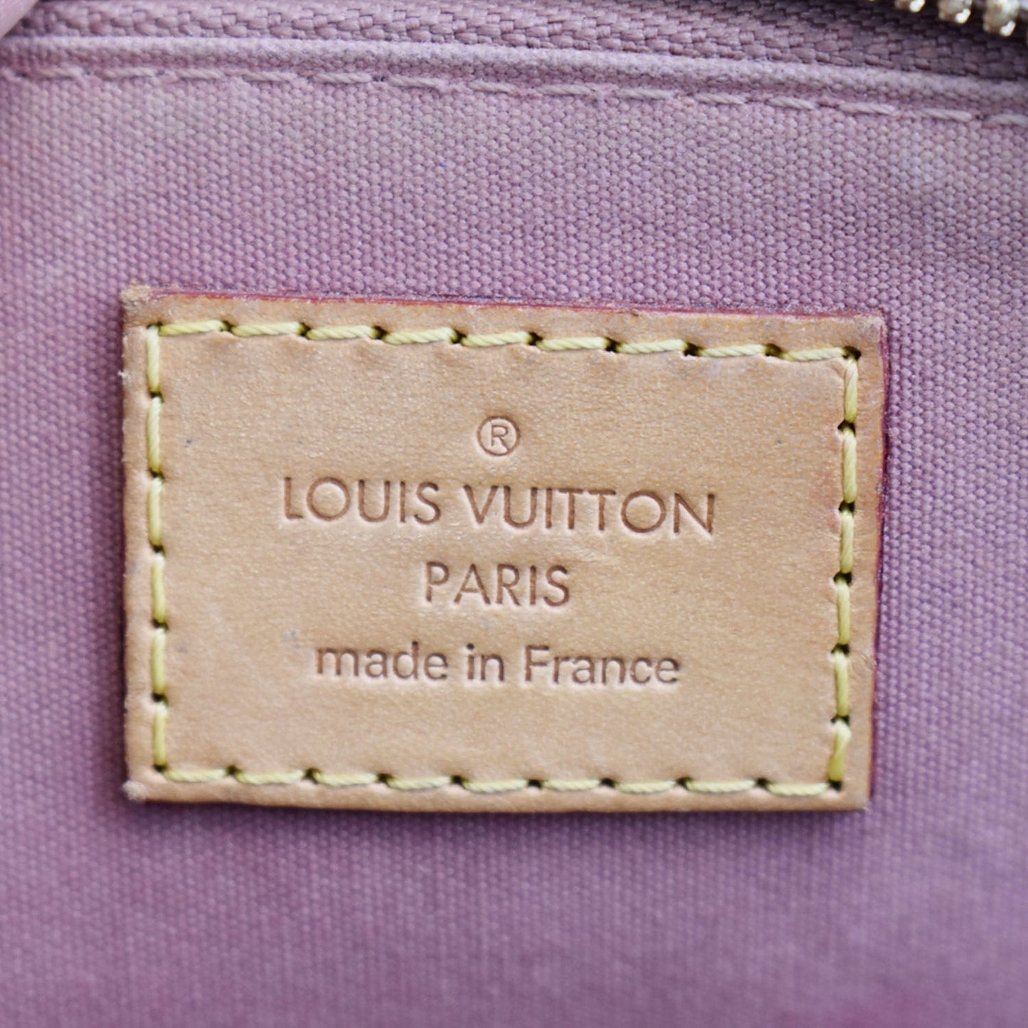 LOUIS VUITTON Alma BB Vernis Leather Satchel Crossbody Bag Tan