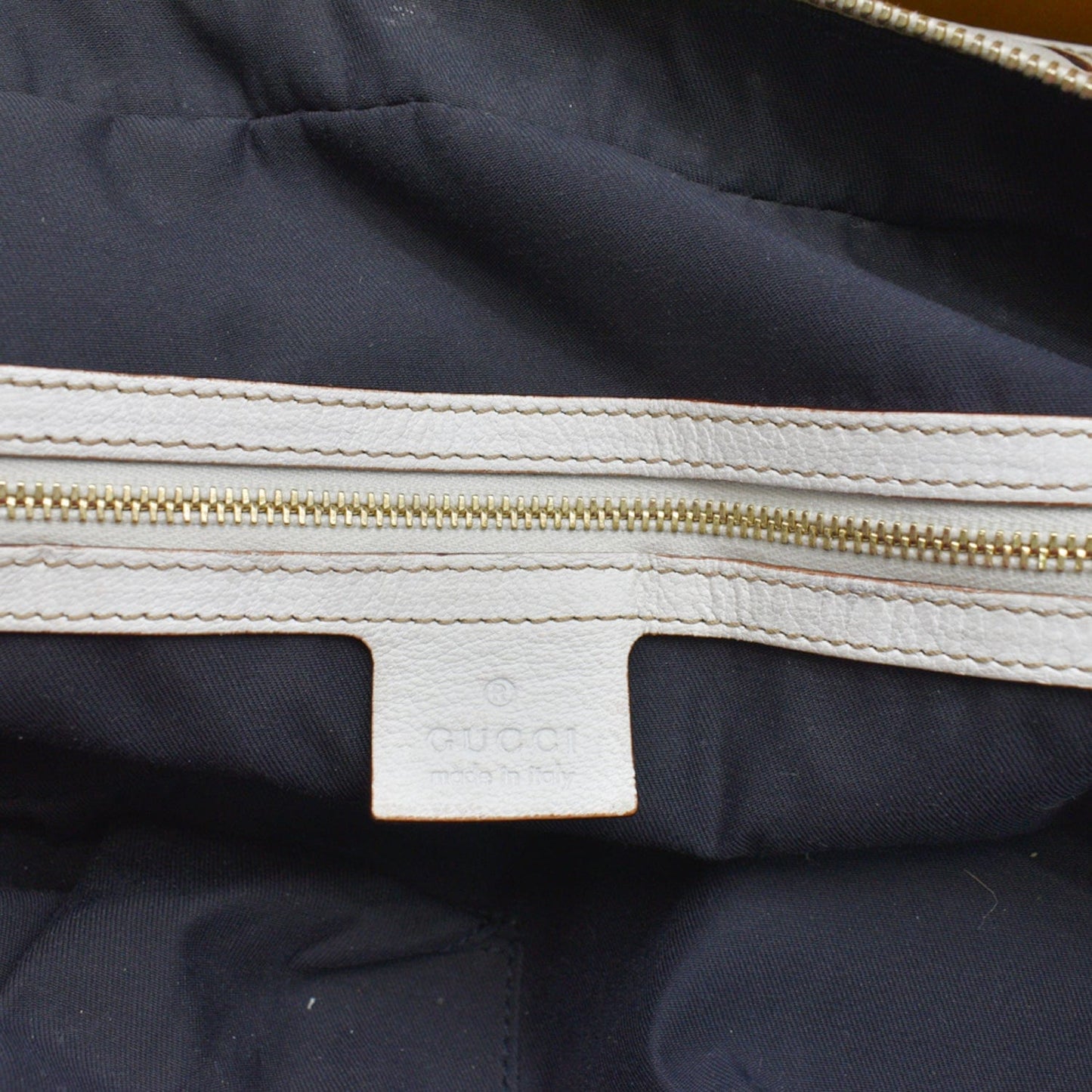 GUCCI Capri Large Leather Bowler Bag White 153013