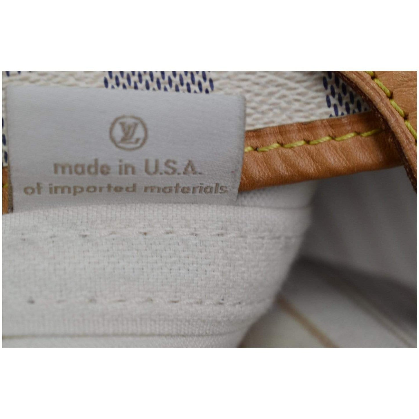 LOUIS VUITTON Neverfull MM Damier Azur Tote Shoulder Bag White