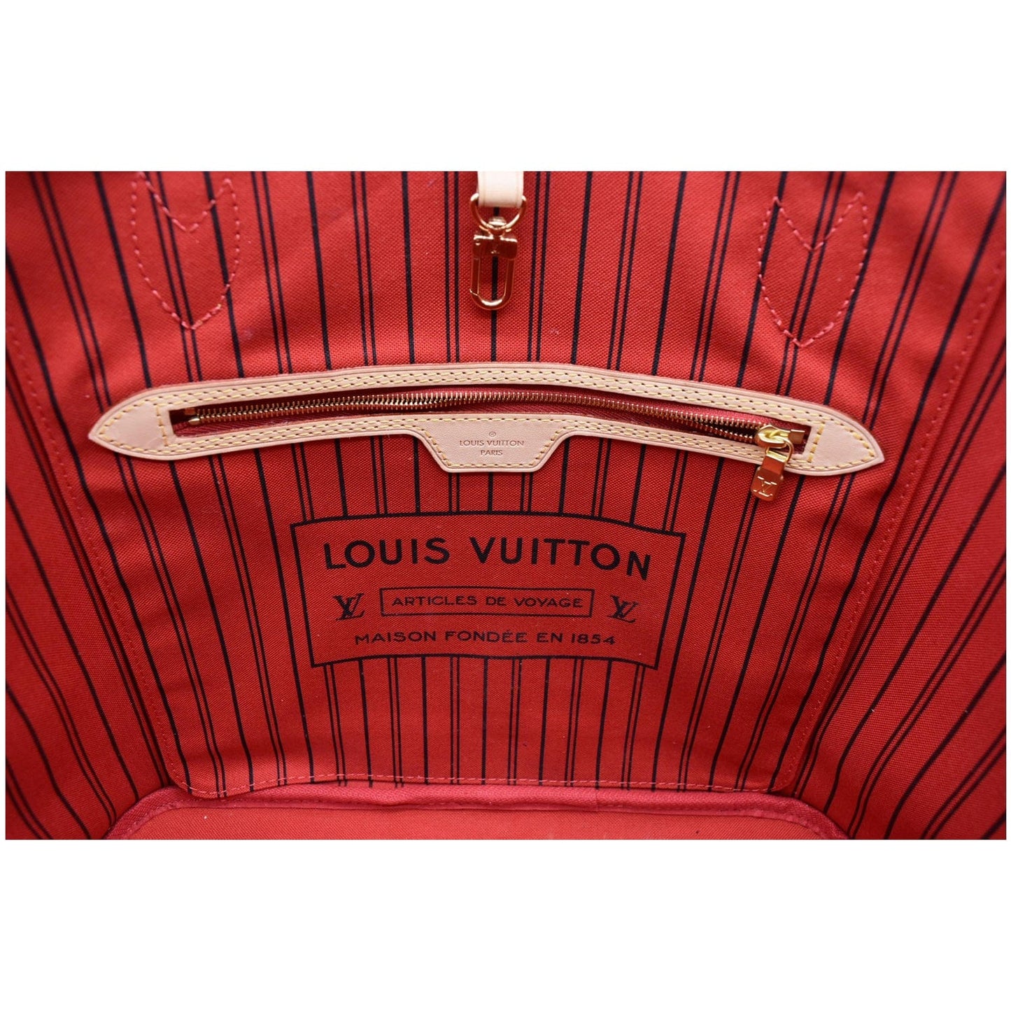 LOUIS VUITTON Neverfull MM Monogram Canvas Tote Bag Brown