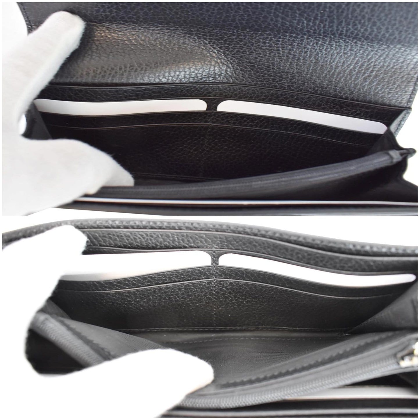 GUCCI GG Interlocking Continental Leather Wallet Black 598166