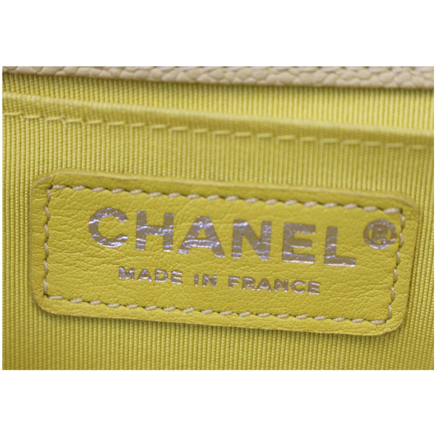 CHANEL Medium Boy Flap Caviar Quilted Leather Shoulder Bag Yellow