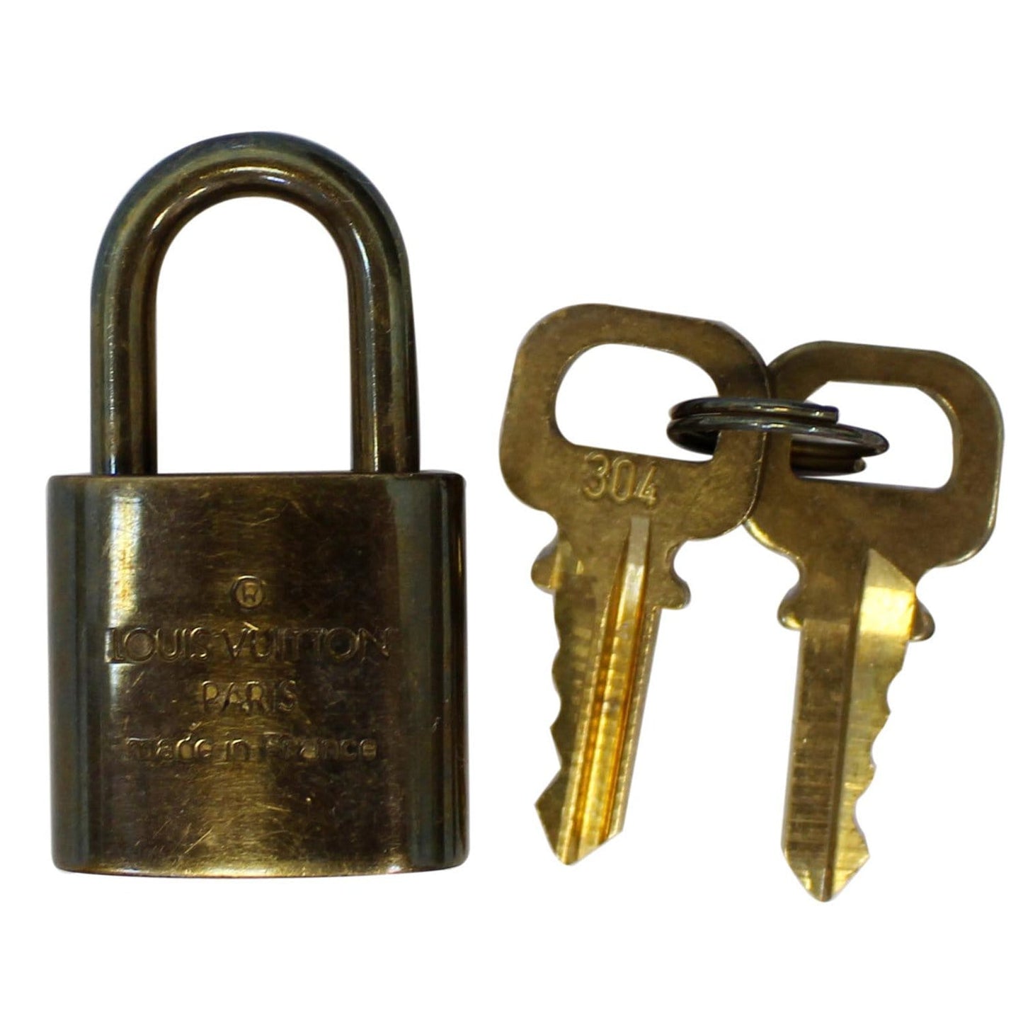 LOUIS VUITTON Padlock and 2 Keys Gold Bag Charm Number 304