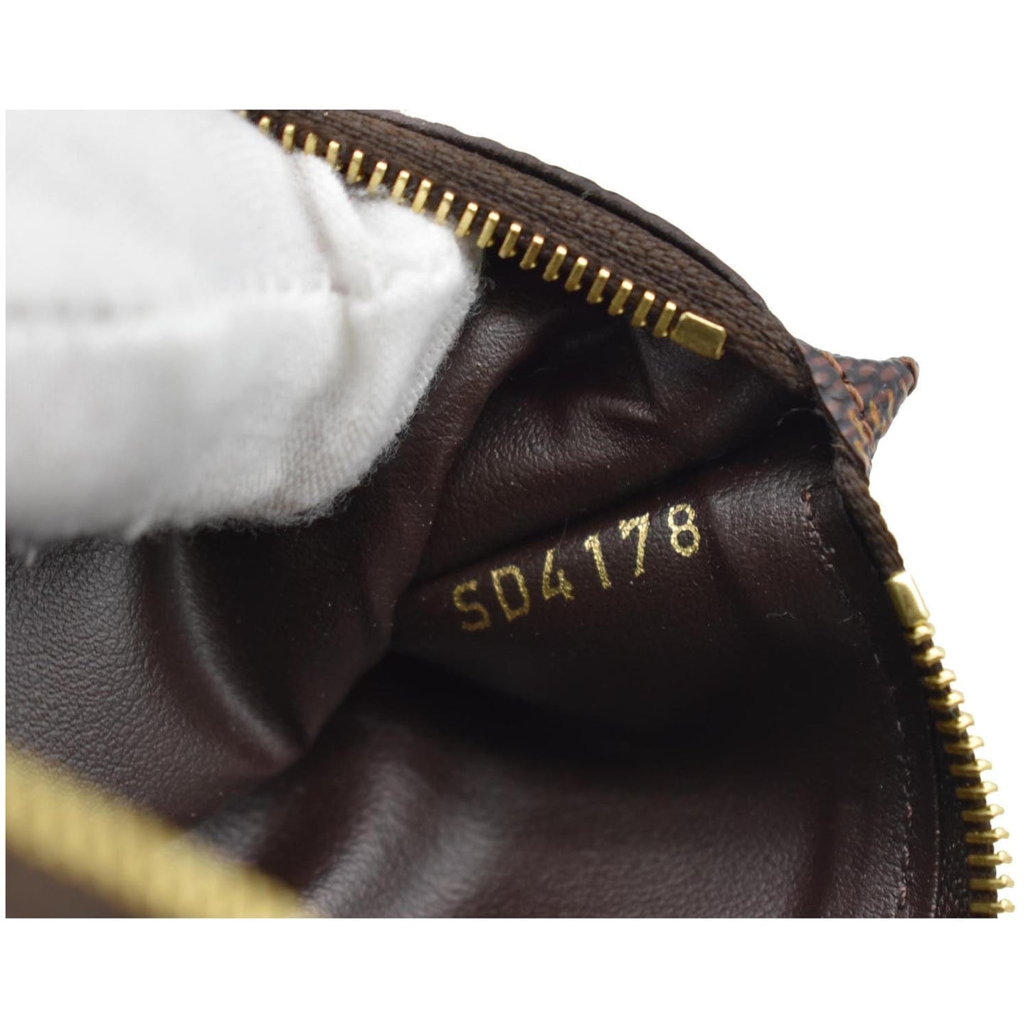 LOUIS VUITTON Felicie Zippered Damier Ebene Insert Pouch Brown