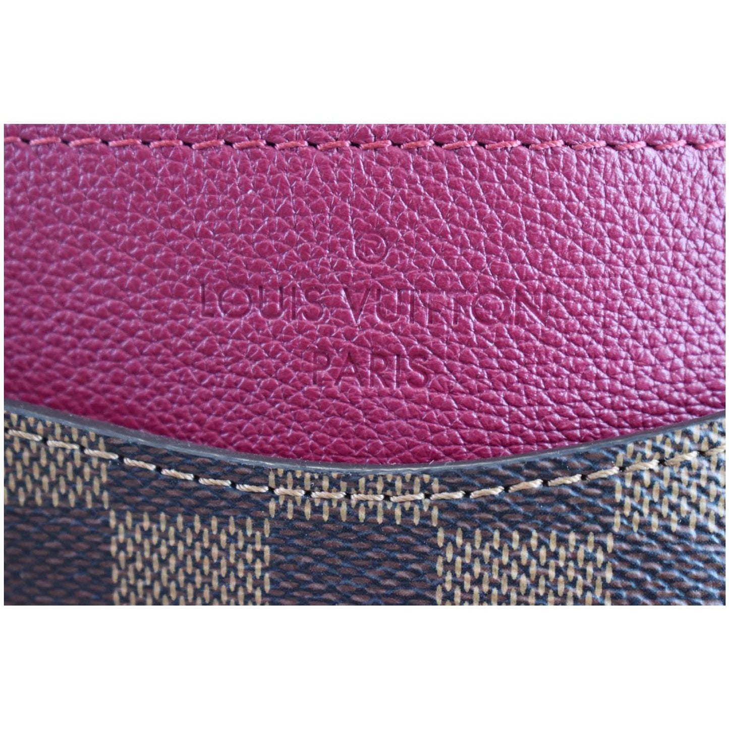 LOUIS VUITTON LV Riverside Damier Ebene Shoulder Bag Red